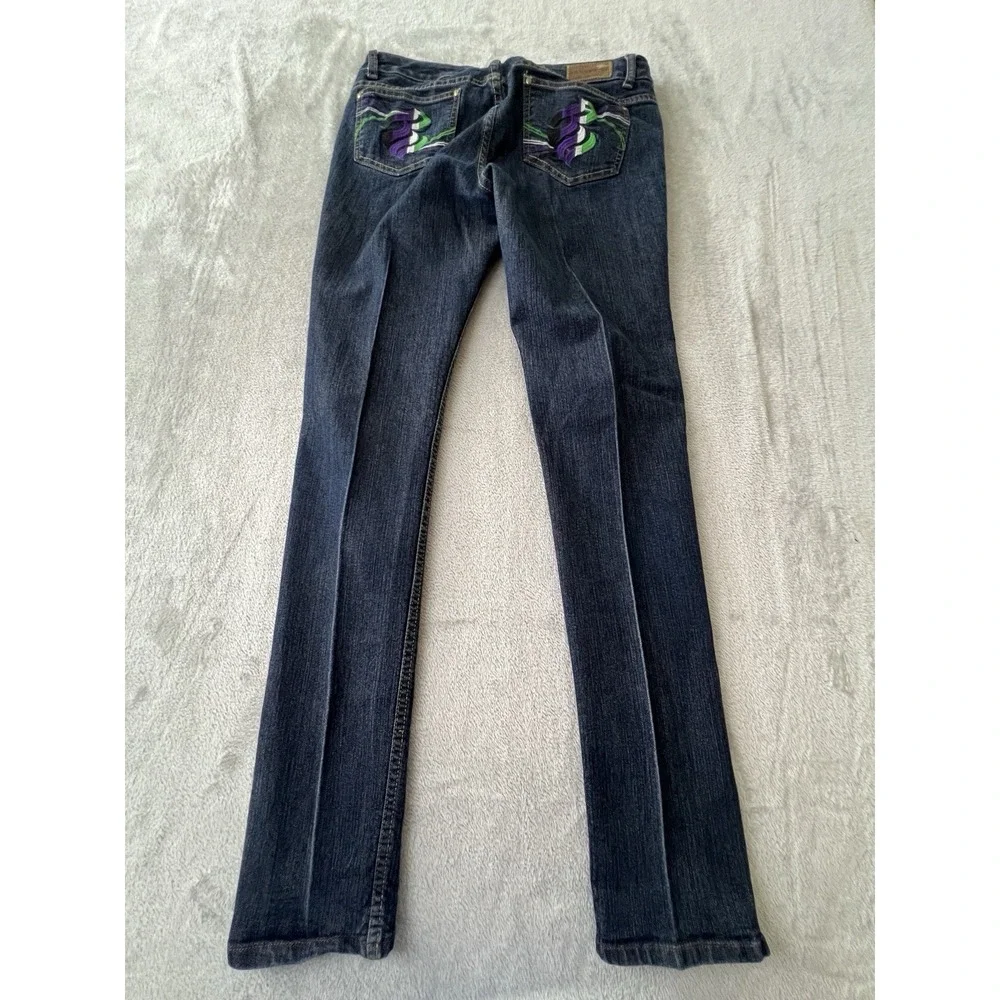 Rocawear Womens Jeans Size 13 Dark Wash Hannah Skinny Leg Ankle Zip Denim